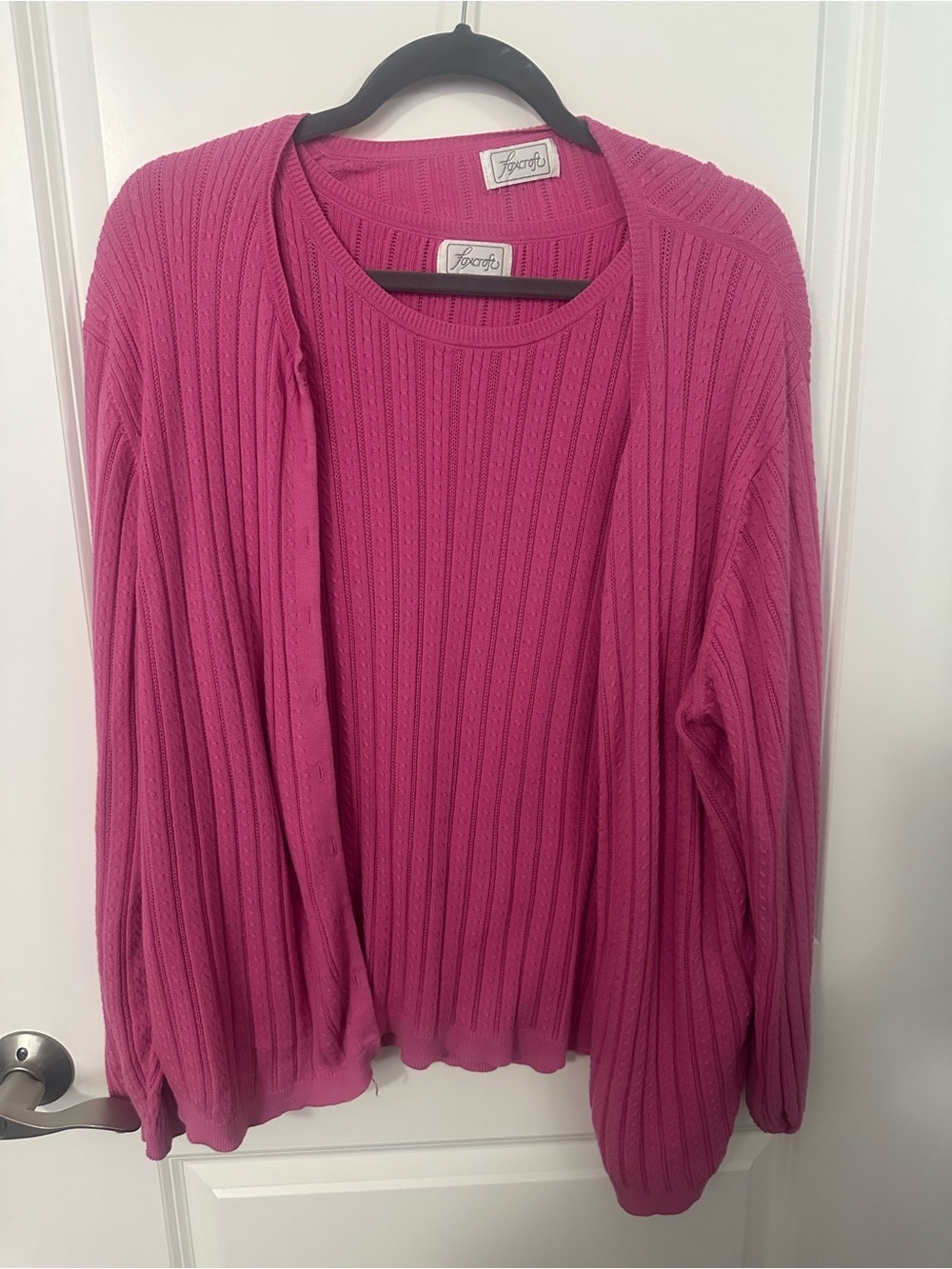 Pink Ribbed Sweater Set - Women's
